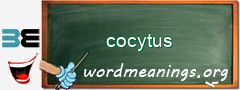 WordMeaning blackboard for cocytus